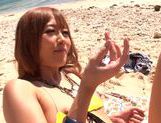 Hibiki Ohtsuki and Ayumu Sena enjoy hot sex on the seashore