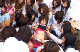 Japanese beauties are giving the guys a pussy show