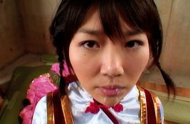 Lovely Japanese model gets a load of cum on her face