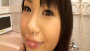 Natsumi Kato Japanese beauty gets a cum facial