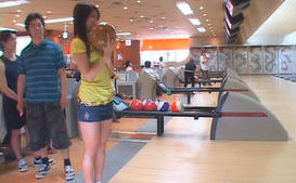 Ai Hanezawa and Runa Segaki nude in the bowling alley