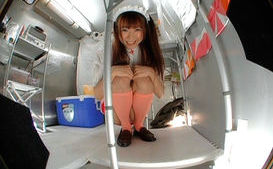 Sana Japanese doll gets her orgasm on the food cart