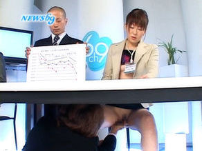 Japanese babes are listening to the announcer who is in charge of training