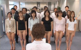 Half nude Japanese chicks showing off their assets
