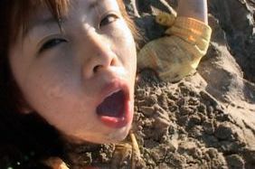 Kinky and fetish Asian babe fondled and fucked on the beach
